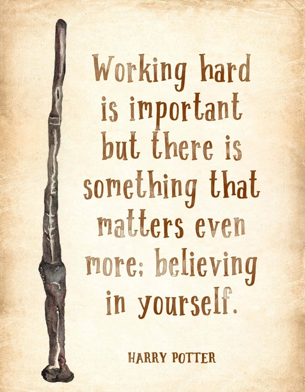 Harry Potter, parchment-style, wand illustration, HD Phone Wallpaper