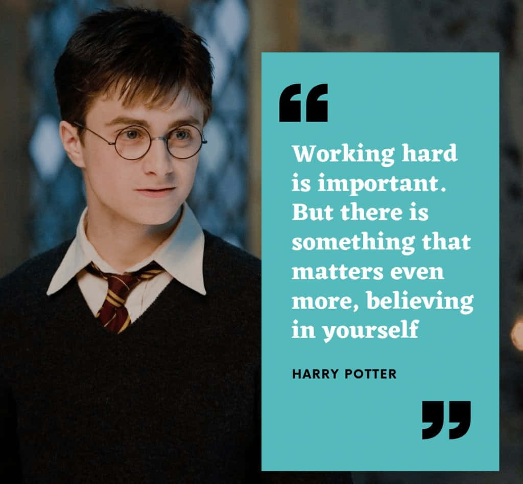 Harry Potter, school uniform, teal quote box, SD Desktop Wallpaper