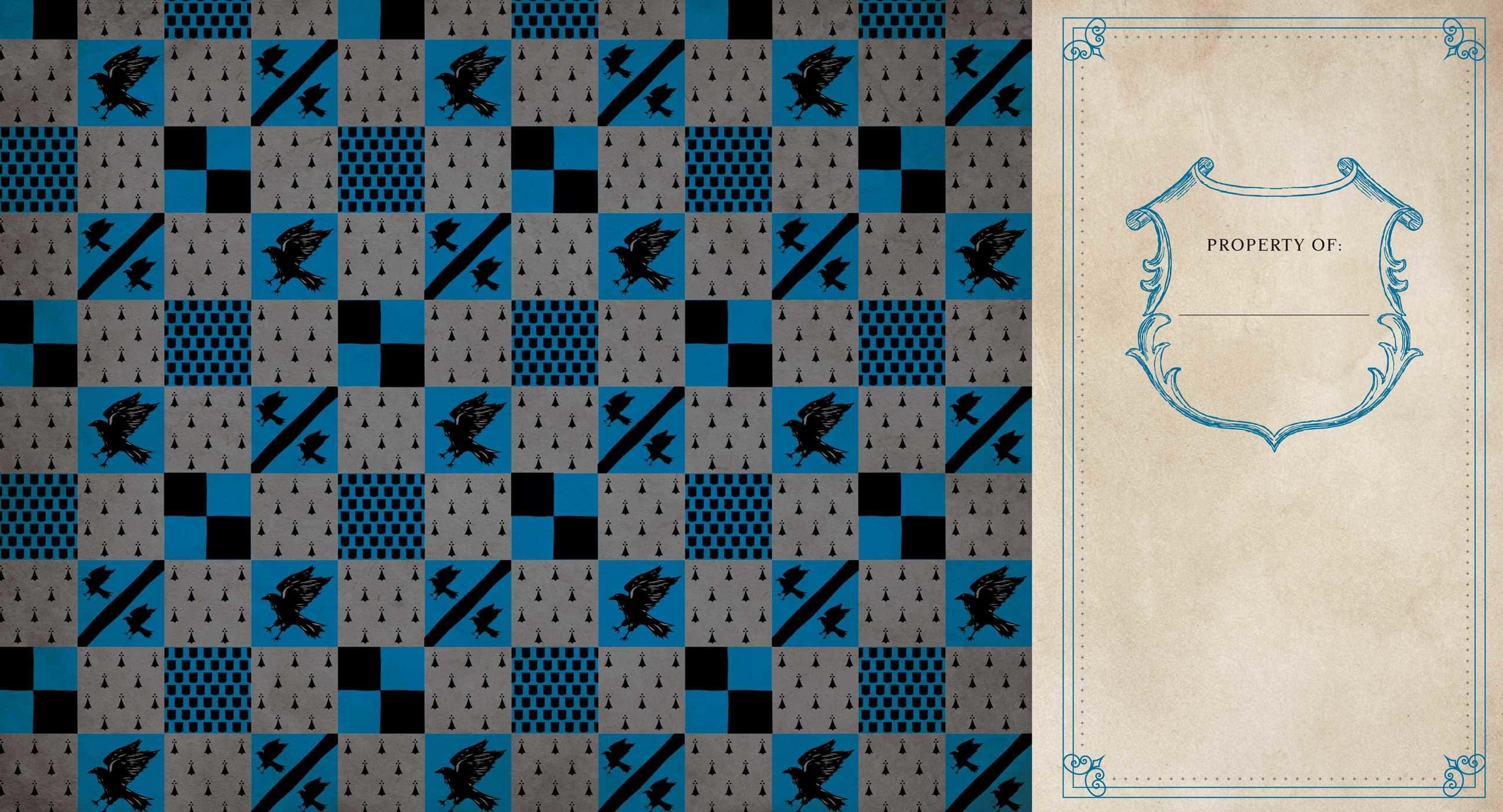Harry Potter Ravenclaw, blue and gray checkered pattern, ravens, 2K Desktop Wallpaper