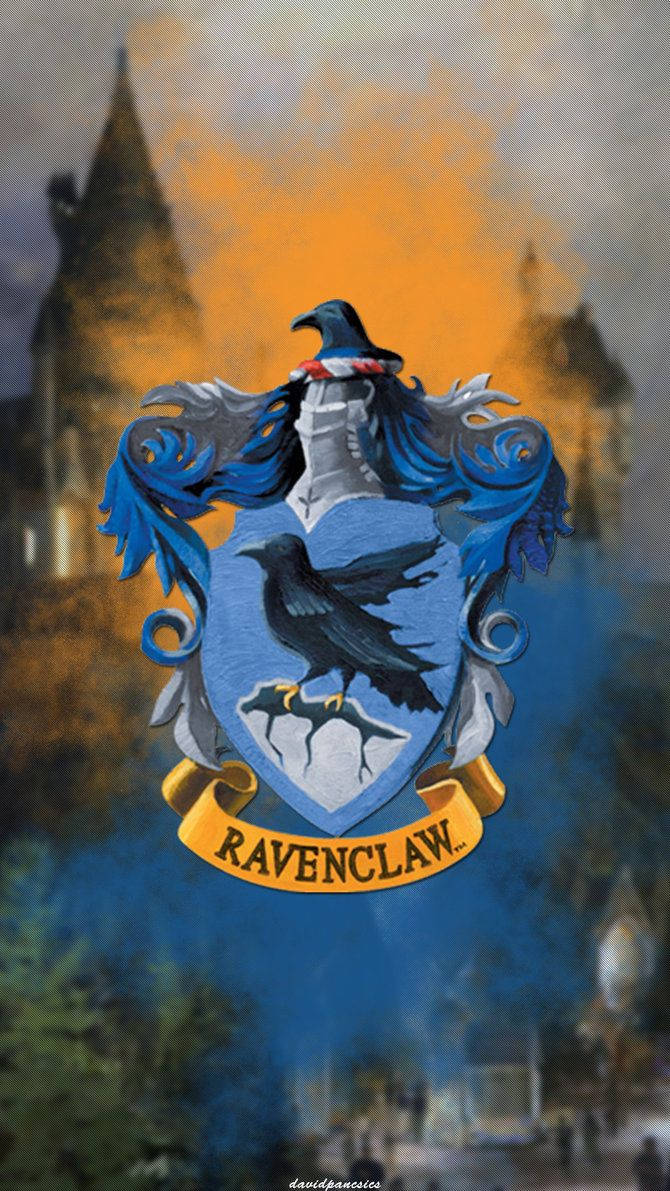 Ravenclaw, blue shield, crow, SD Phone Wallpaper