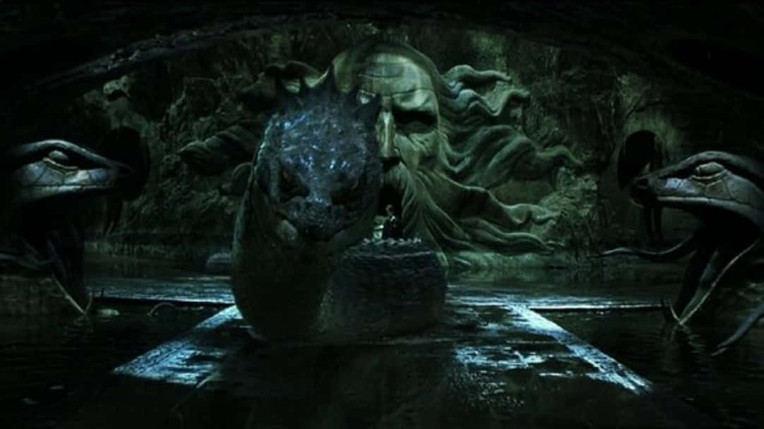 Harry Potter Serpent, stone head, serpentine features, SD Desktop Wallpaper