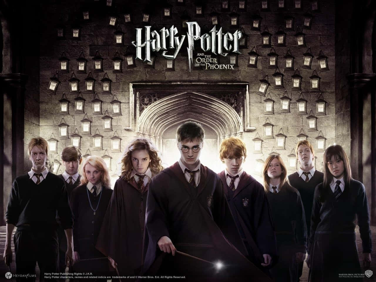Harry Potter, friends, grand stone hall, HD Desktop Wallpaper