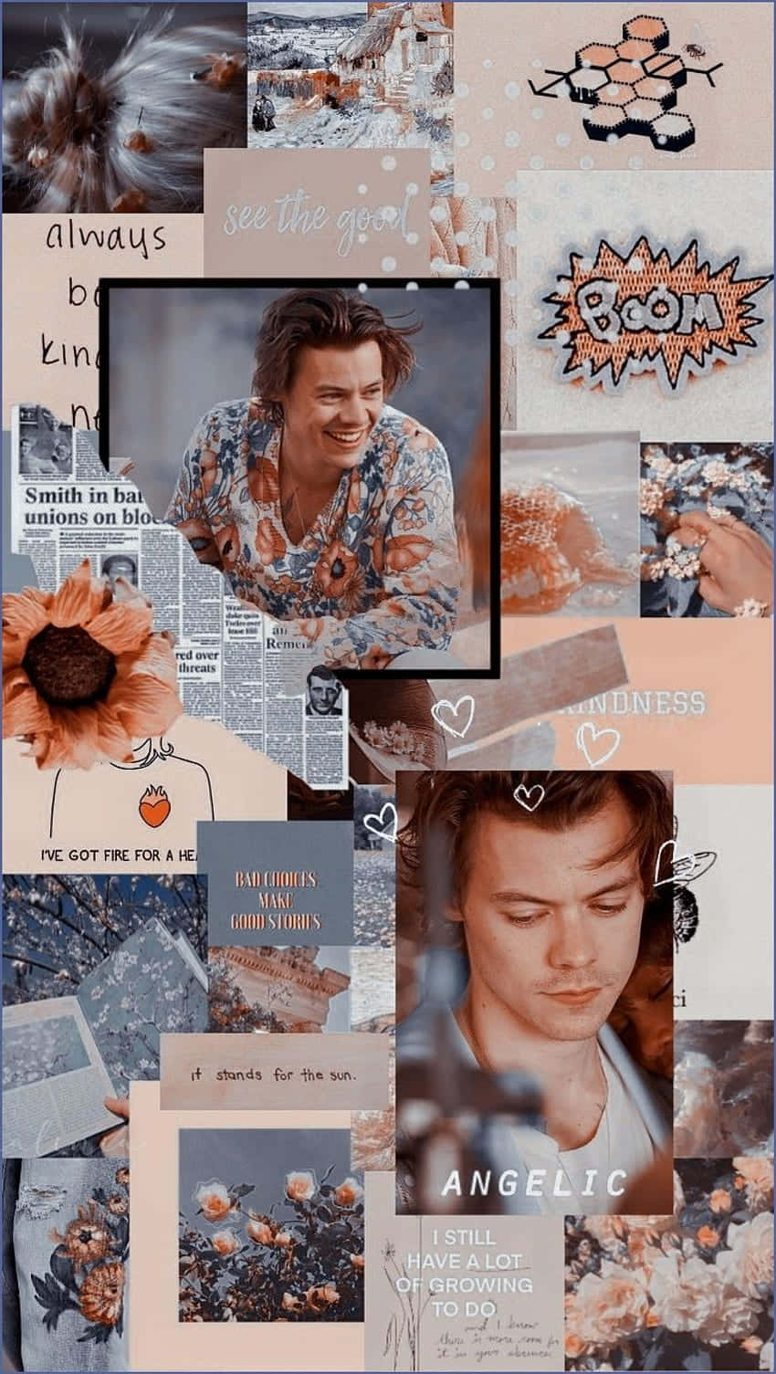 Harry Styles, pastel-toned, collage, HD Phone Wallpaper