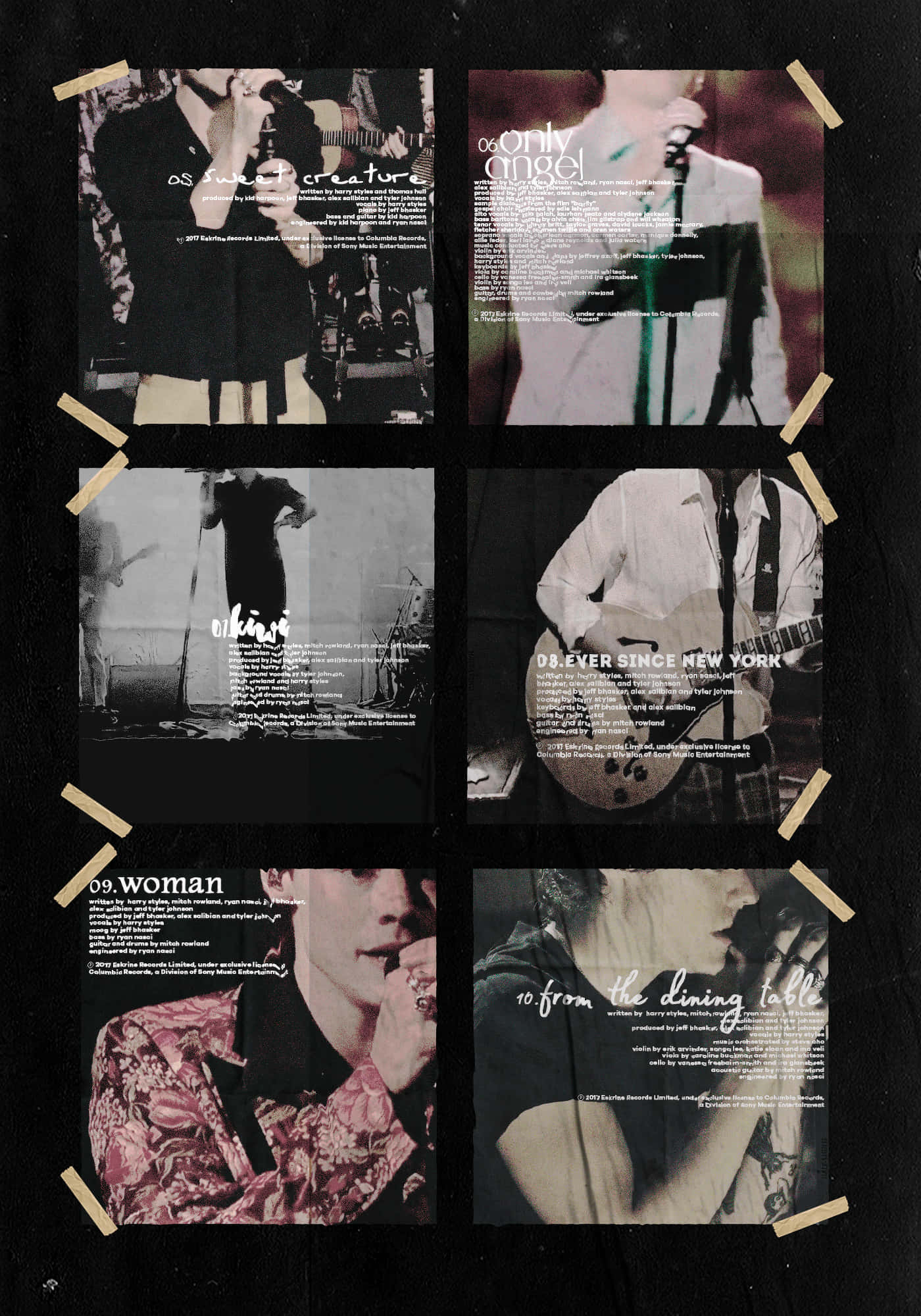 Harry Styles, mic, vintage album covers, Full HD Phone Wallpaper