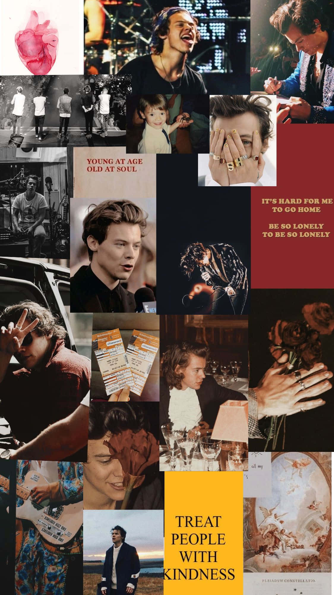 Harry Styles, collage, candid moments, Full HD Phone Wallpaper