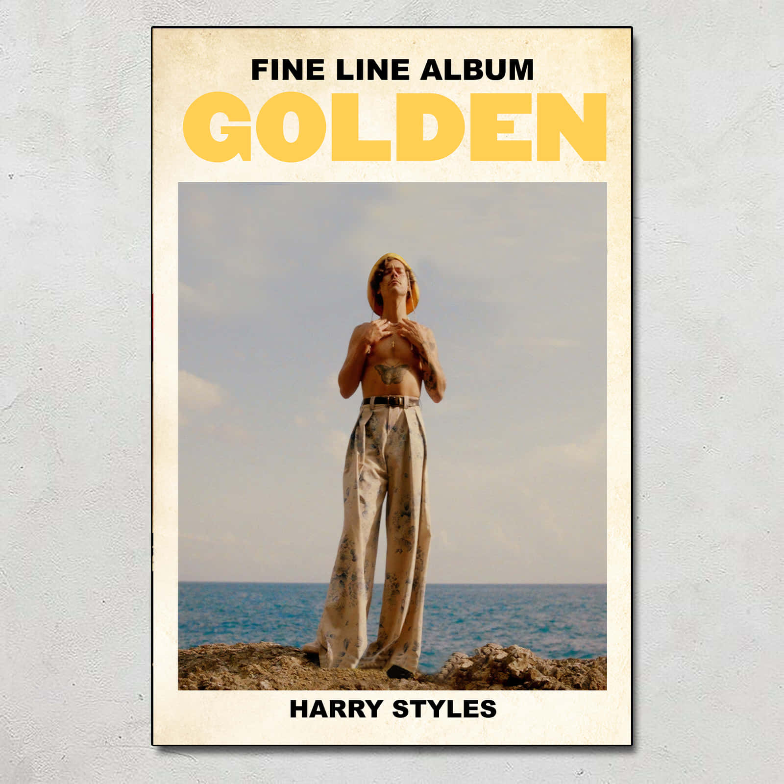 Harry Styles, Golden, rocky cliff, HD Desktop Wallpaper