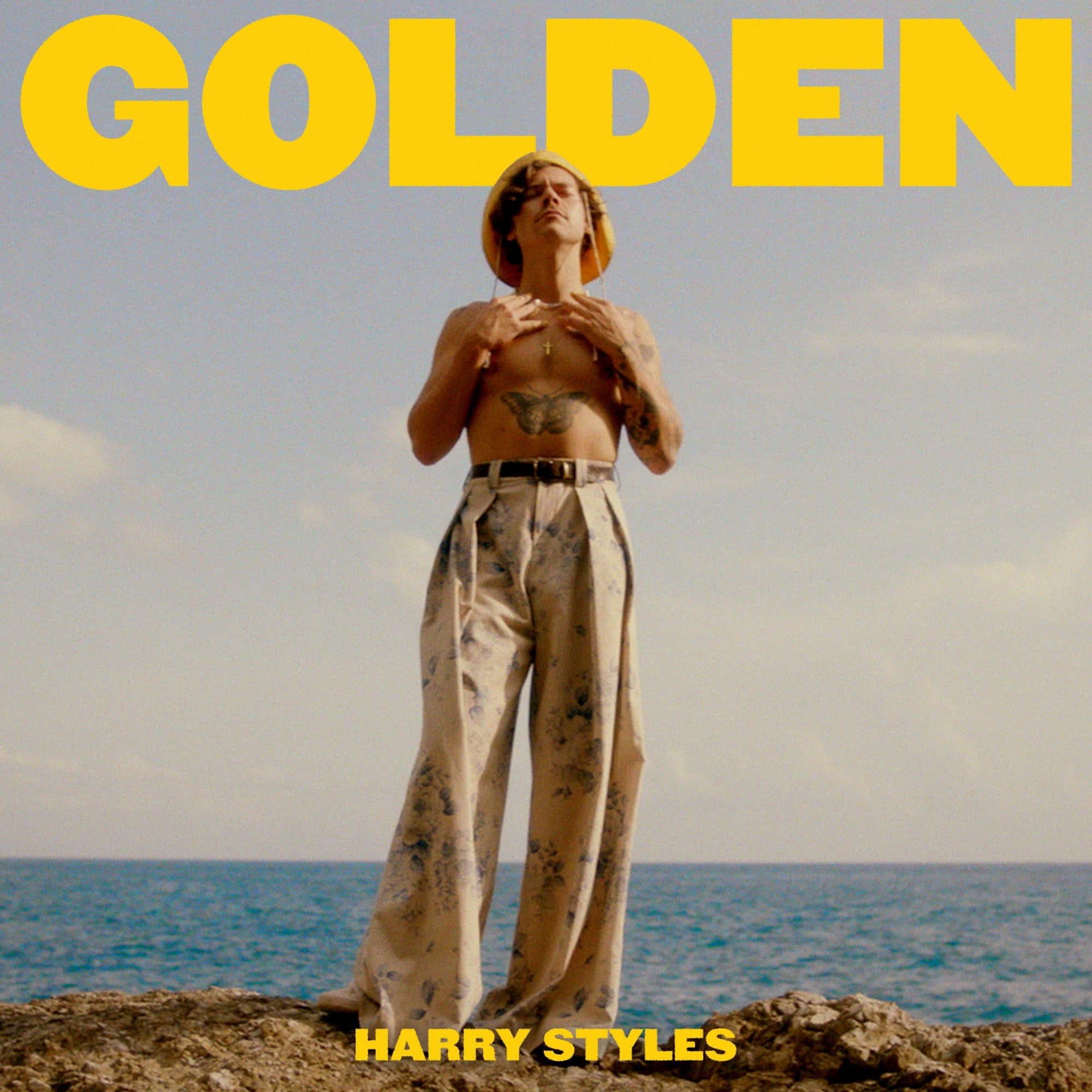 Harry Styles, Golden, shirtless man, Full HD Desktop Wallpaper
