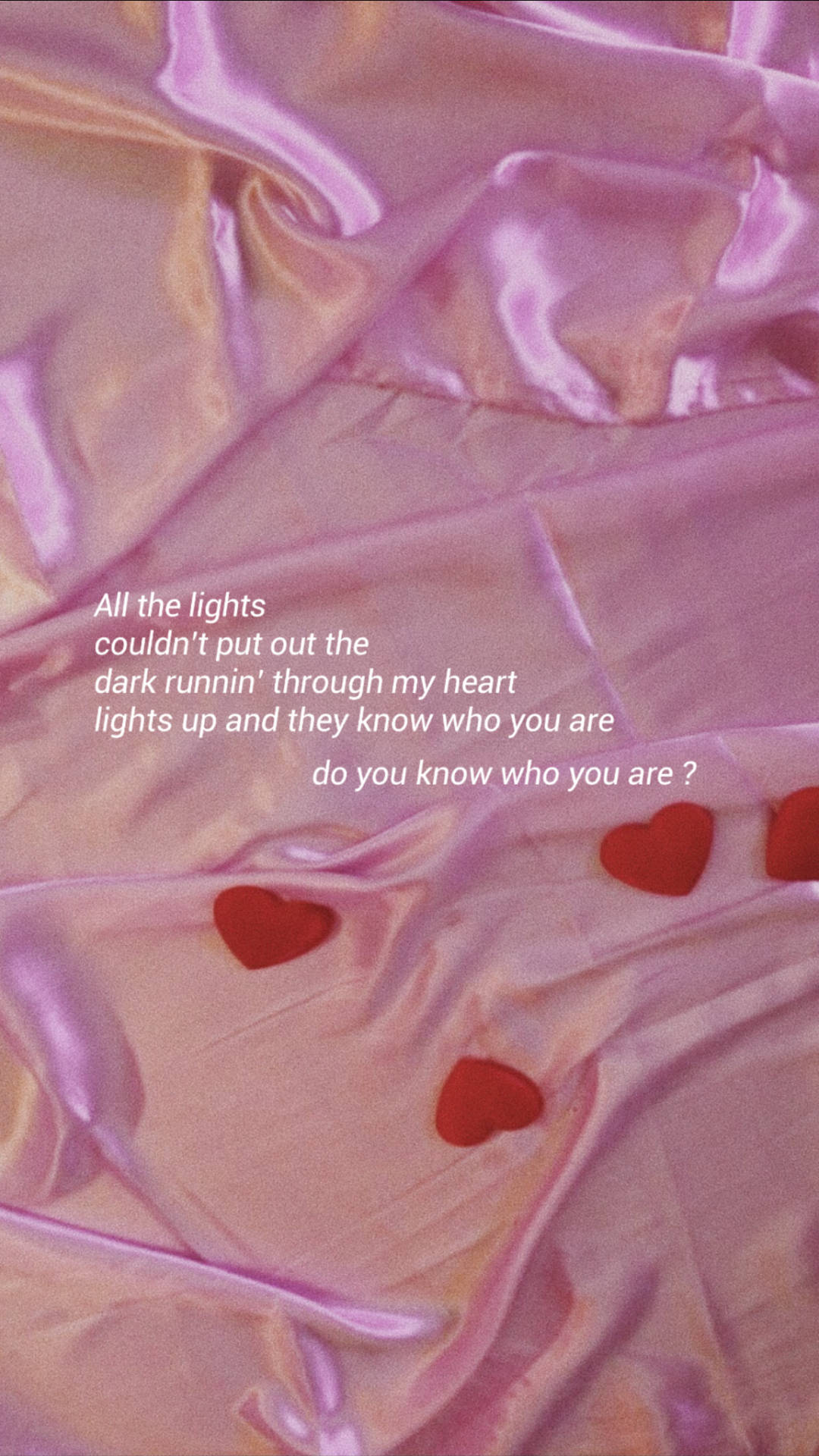 Harry Styles, soft pink satin fabric, red heart shapes, Full HD Phone Wallpaper