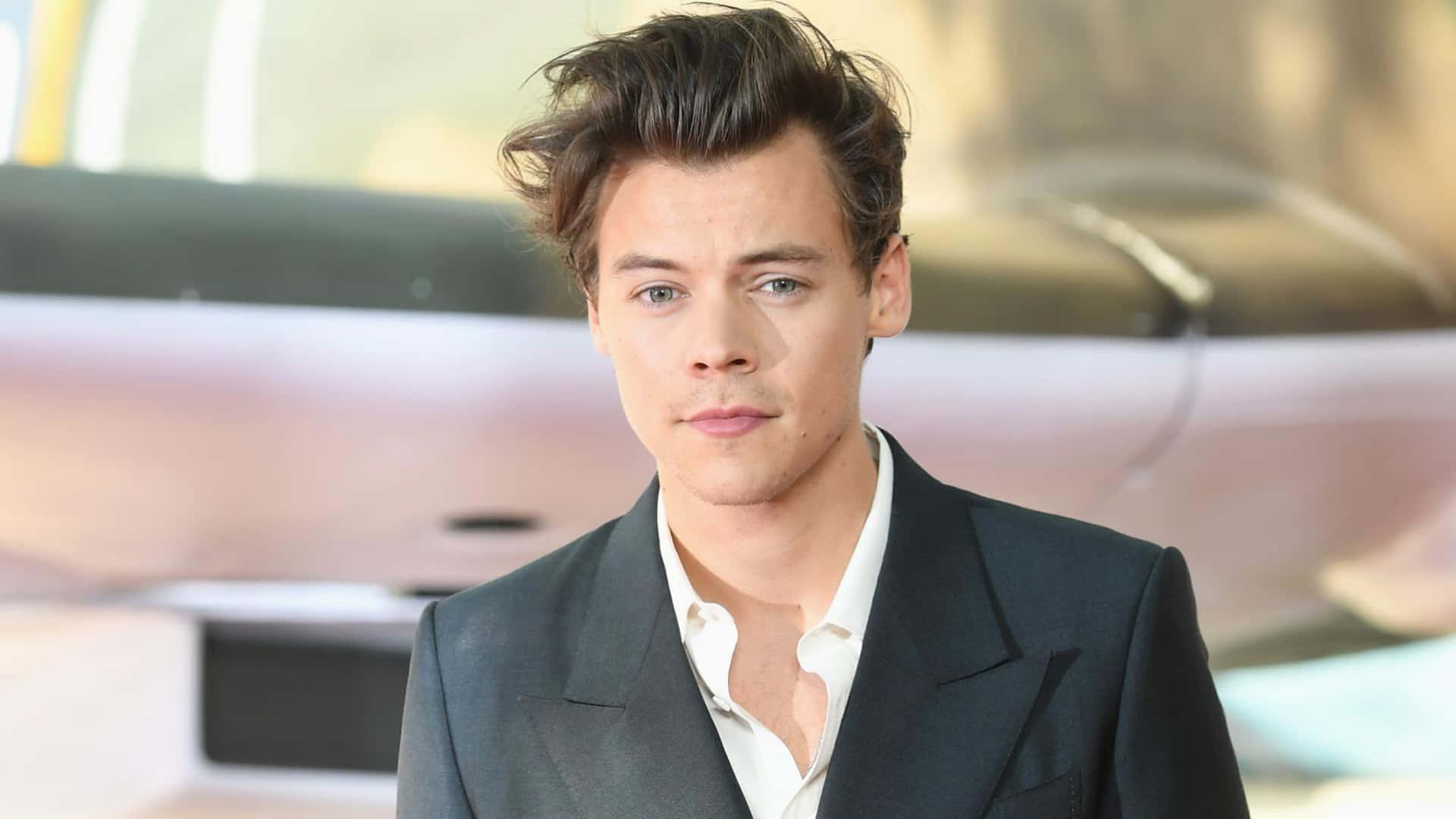 Harry Styles, dark suit, white shirt, Full HD Desktop Wallpaper