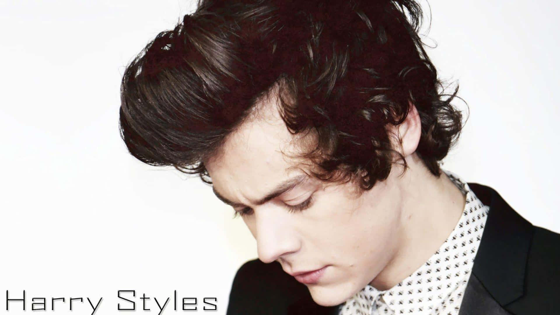 Harry Styles, black blazer, patterned shirt, Full HD Desktop Wallpaper