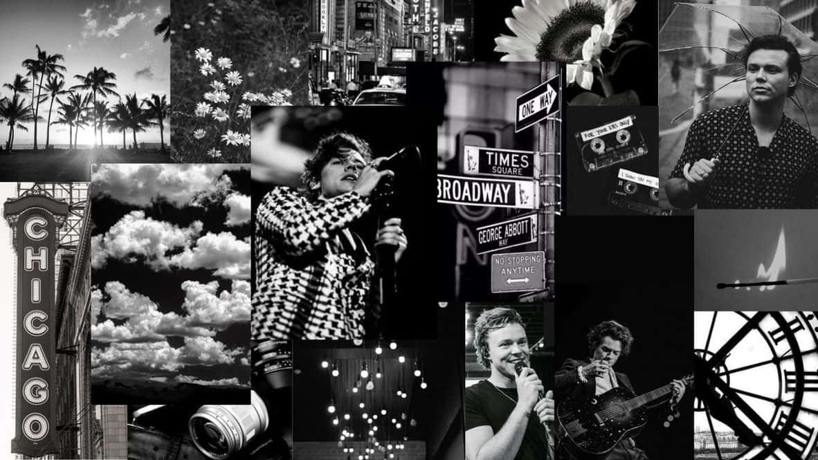 Harry Styles, Black And White, urban street scenes, SD Desktop Wallpaper