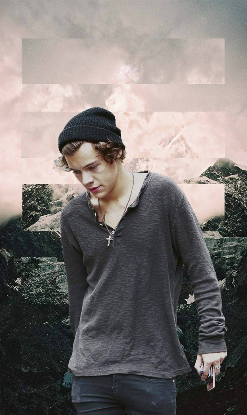 Harry Styles, black beanie, gray sweater, HD Phone Wallpaper