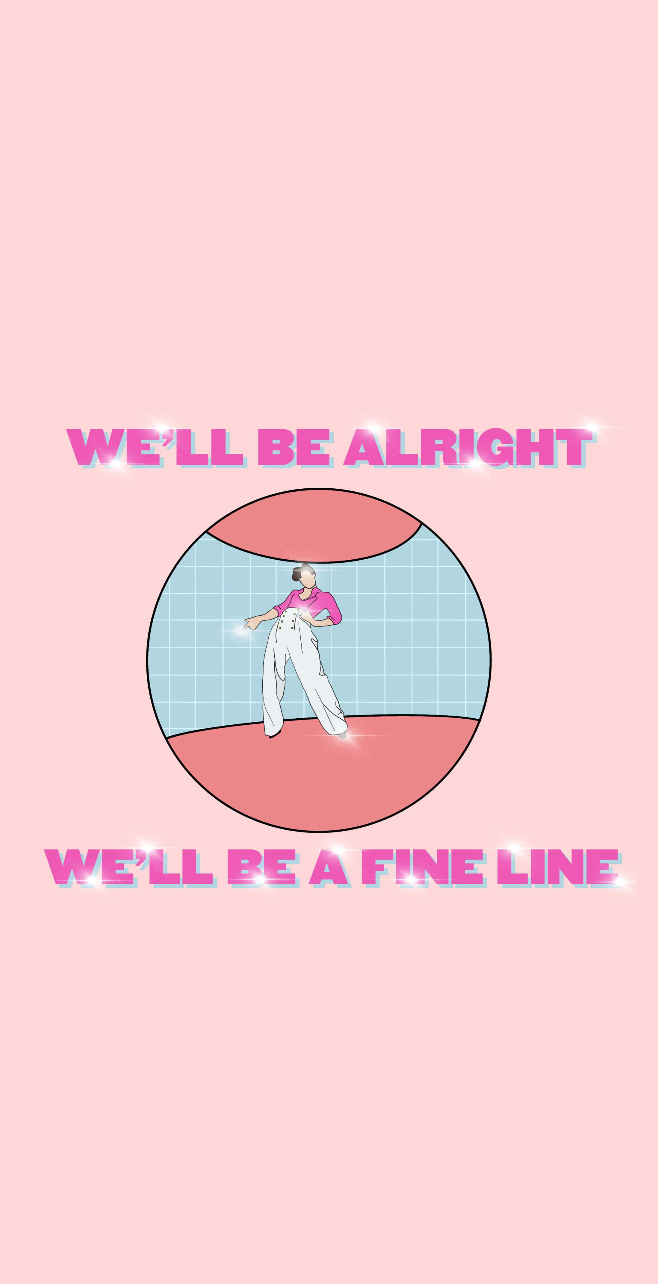 Fine Line, pink top, circular grid, 4K Phone Wallpaper