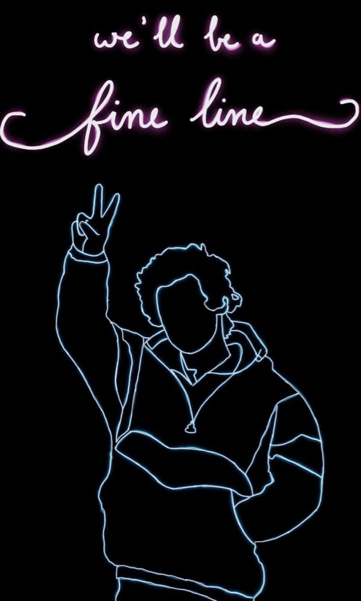Fine Line, neon silhouette, hoodie, SD Phone Wallpaper