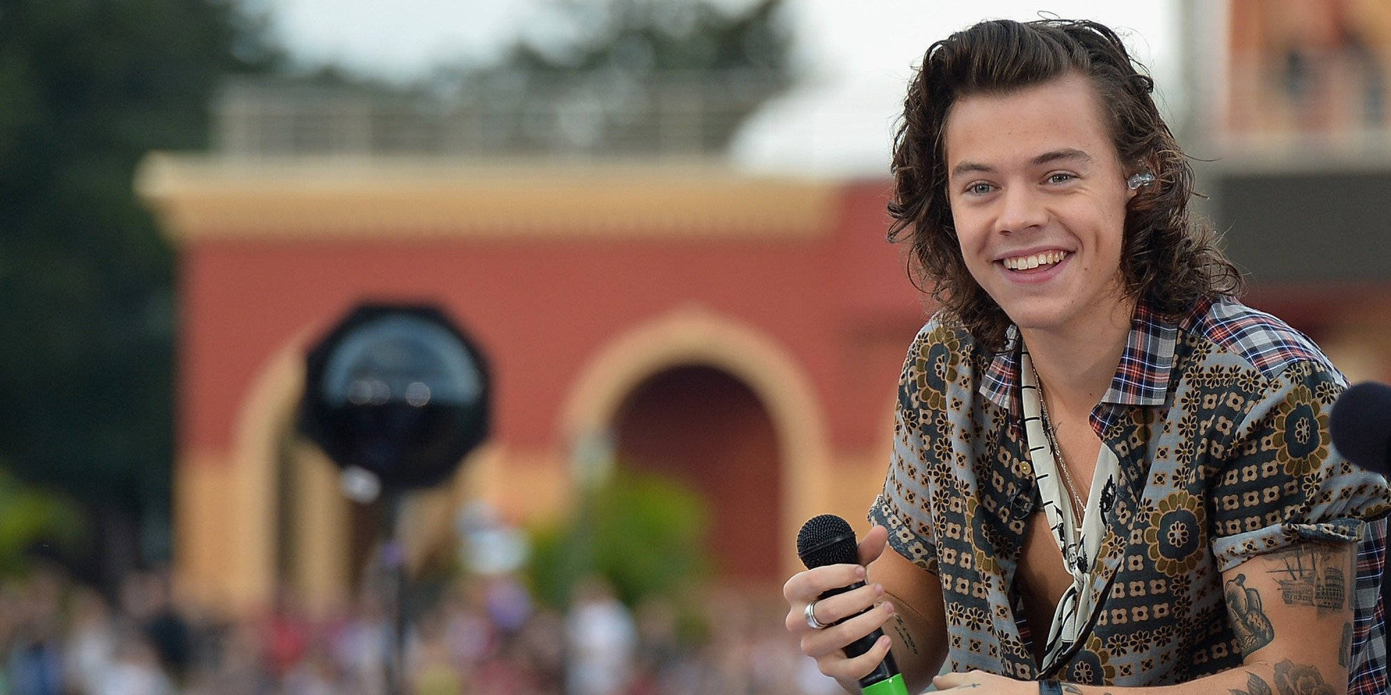 Harry Styles, microphone, outdoor event, Full HD Desktop Wallpaper