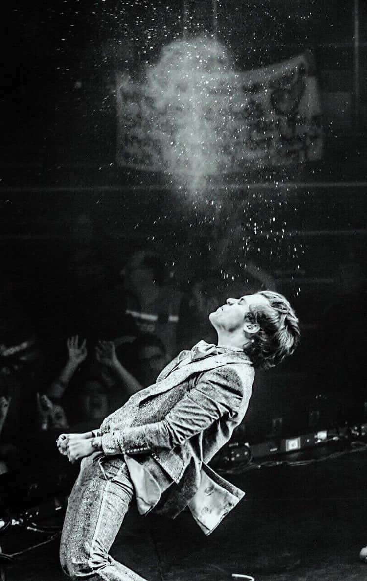 Harry Styles, black and white concert shot, performer, SD Phone Wallpaper
