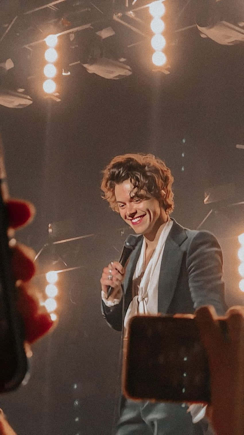 Harry Styles, stage, bright stage lights, HD Phone Wallpaper