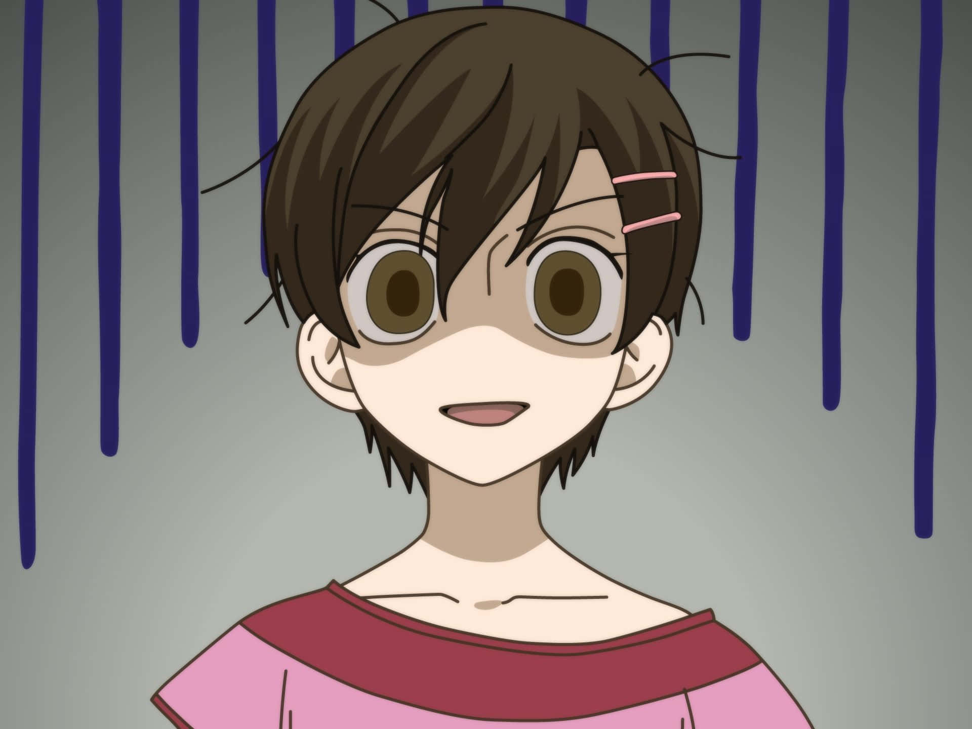 Haruhi Fujioka, brown hair, pink clips, Full HD Desktop Wallpaper