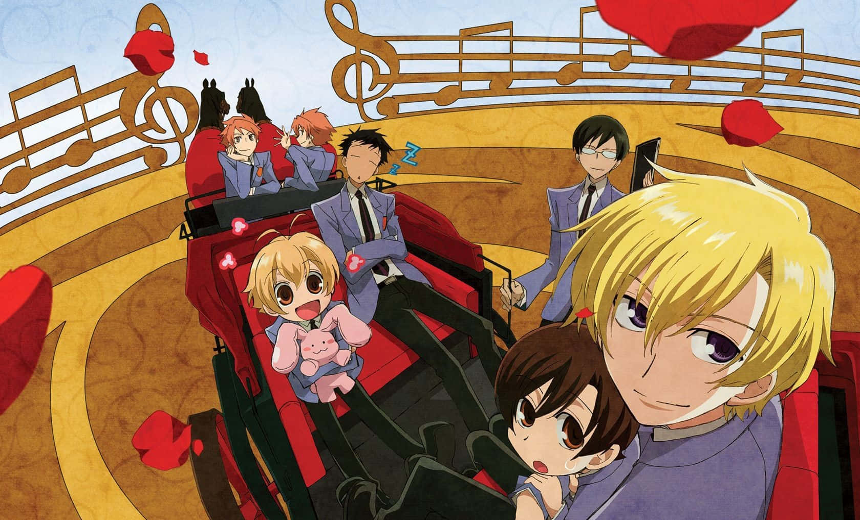 Haruhi Fujioka, roller coaster, musical notes, HD Desktop Wallpaper