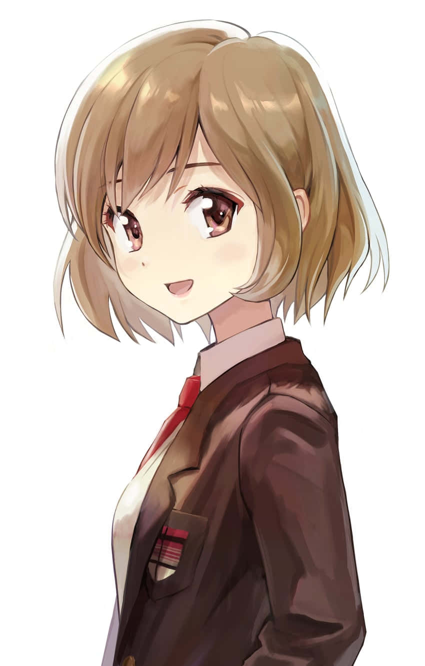 Haruhi Sasaki, short blonde hair, brown eyes, HD Phone Wallpaper