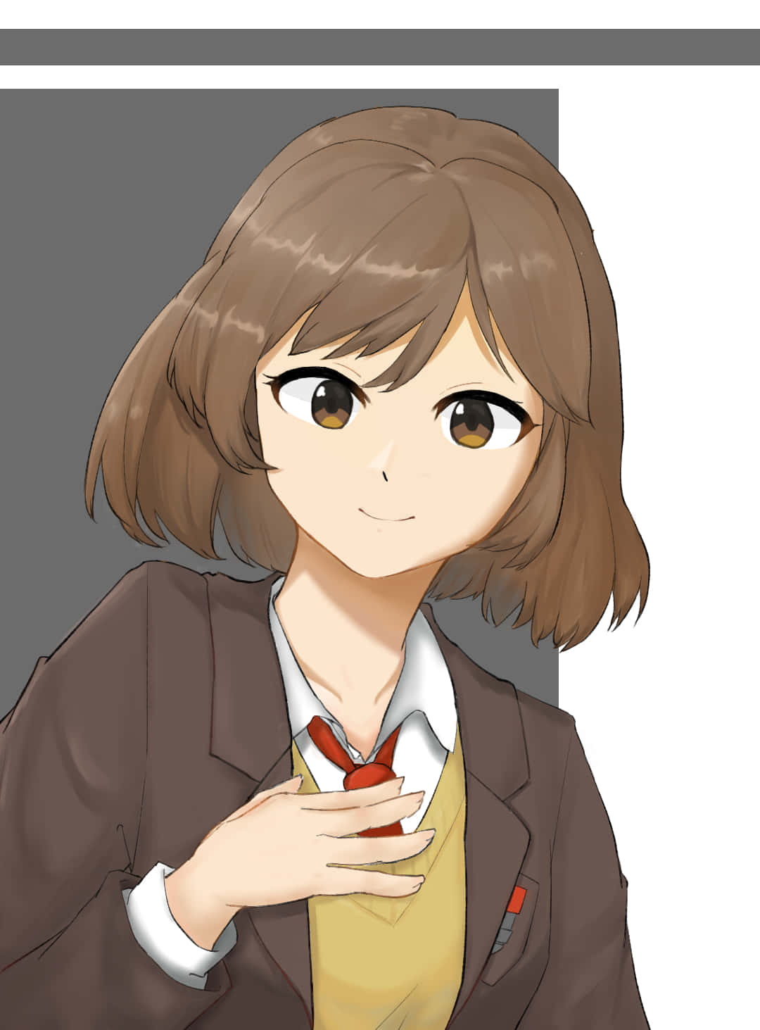 Haruhi Sasaki, brown bob hair, warm eyes, HD Phone Wallpaper