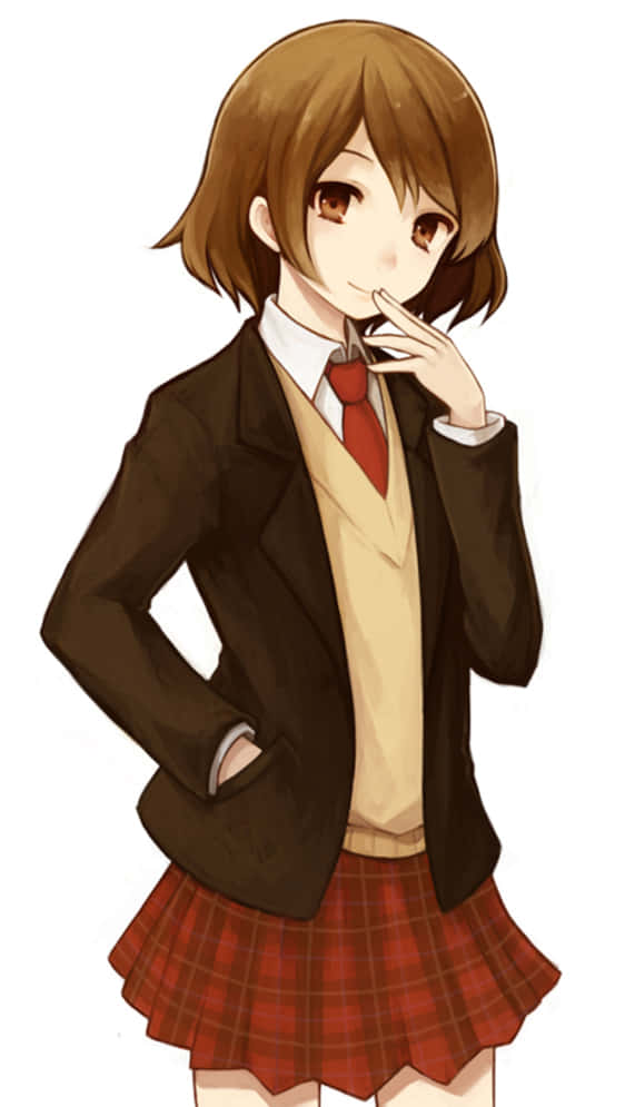 Haruhi Sasaki, school uniform, brown hair, SD Phone Wallpaper