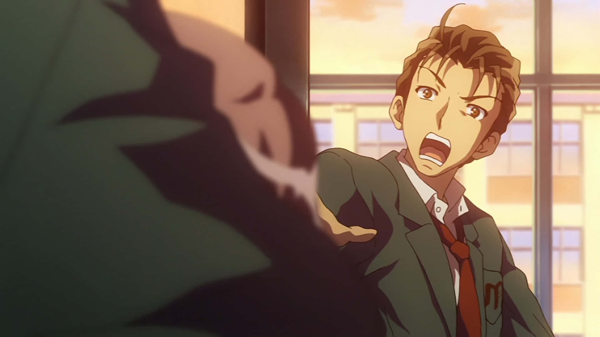 Haruhi Taniguchi, school uniform, shadowy figure, Full HD Desktop Wallpaper