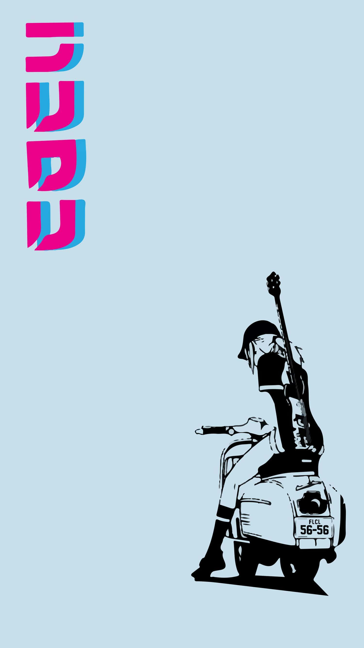 Haruko Haruhara, scooter, guitar, 2K Phone Wallpaper