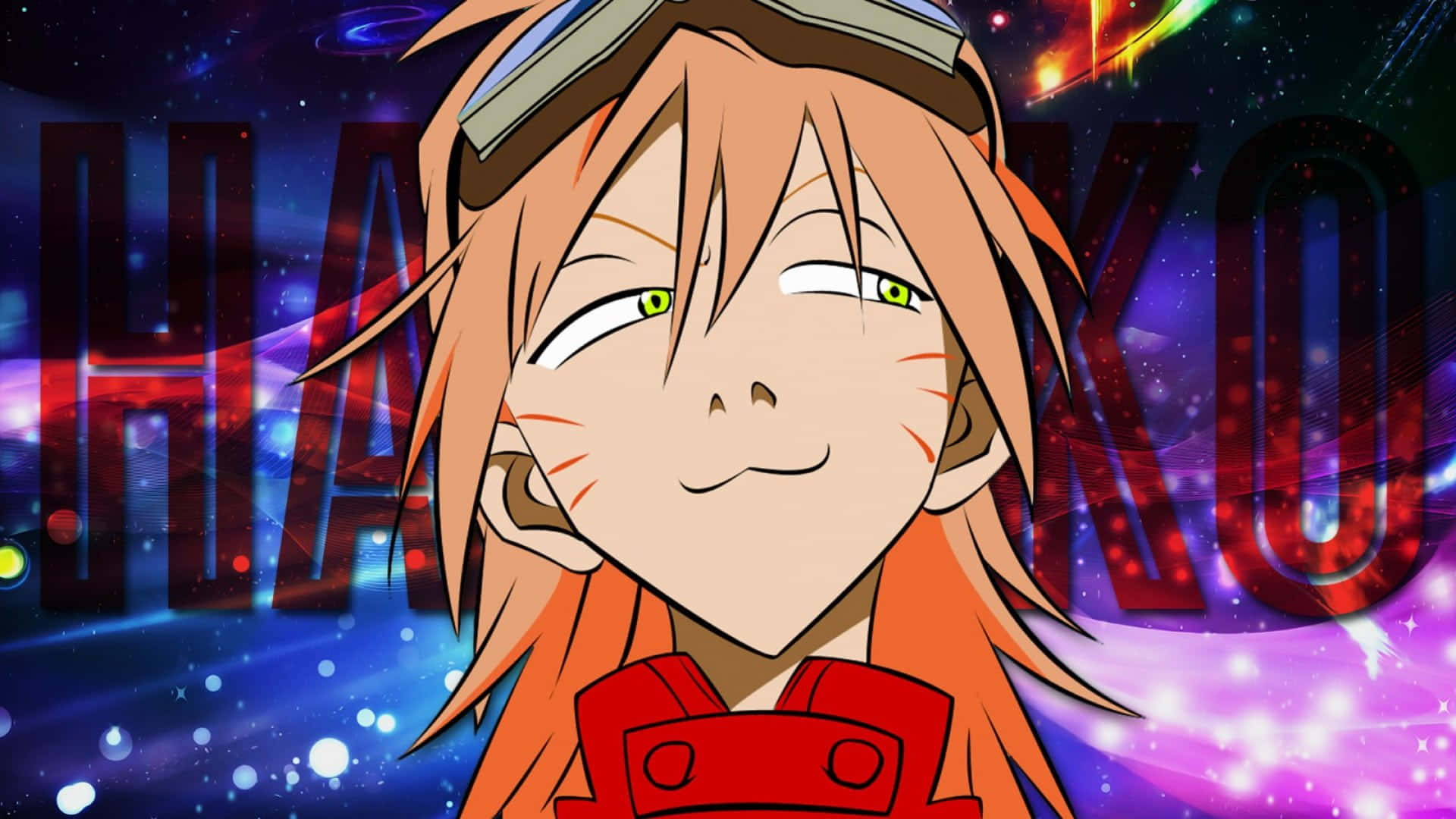 Haruko Haruhara, orange hair, green eyes, Full HD Desktop Wallpaper