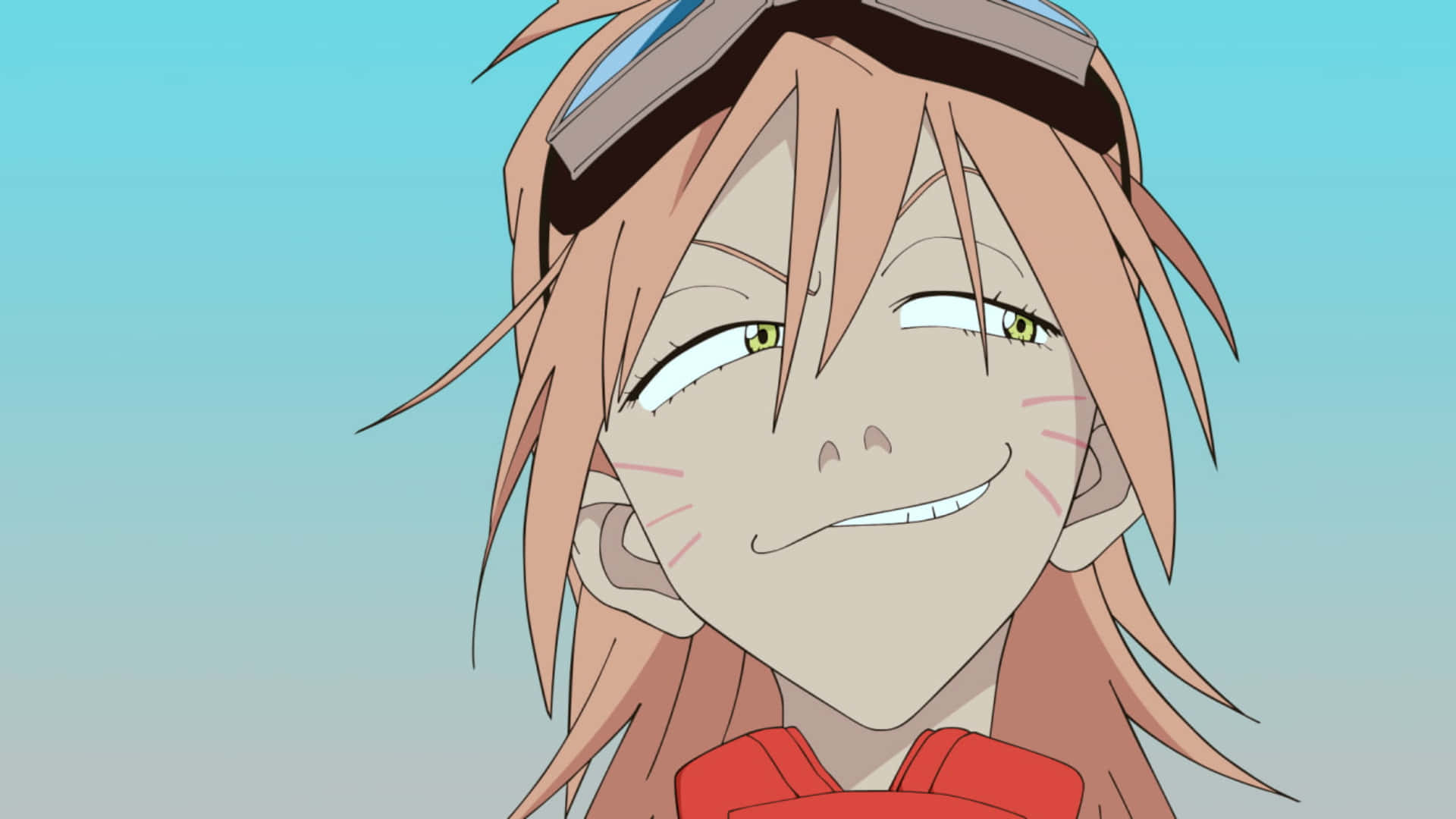 Haruko Haruhara, pink hair, goggles, Full HD Desktop Wallpaper