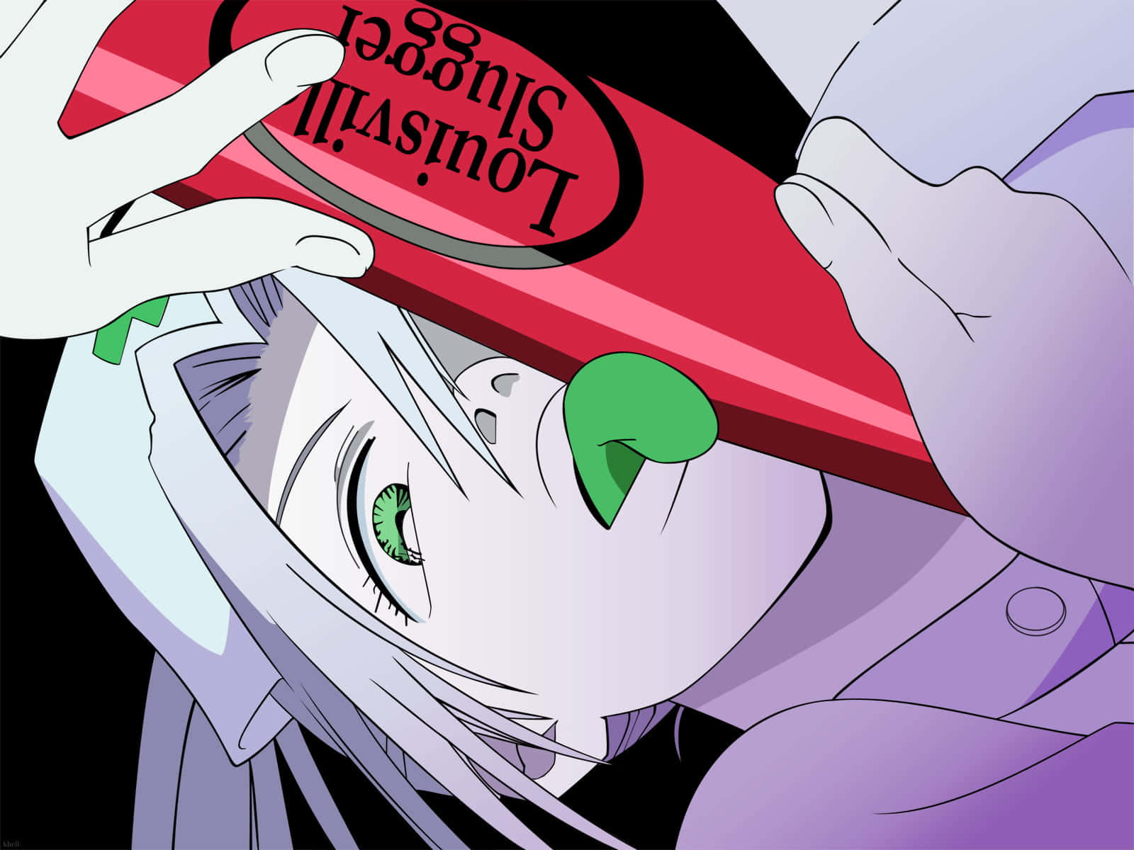 Haruko Haruhara, green eyes, white hair, HD Desktop Wallpaper