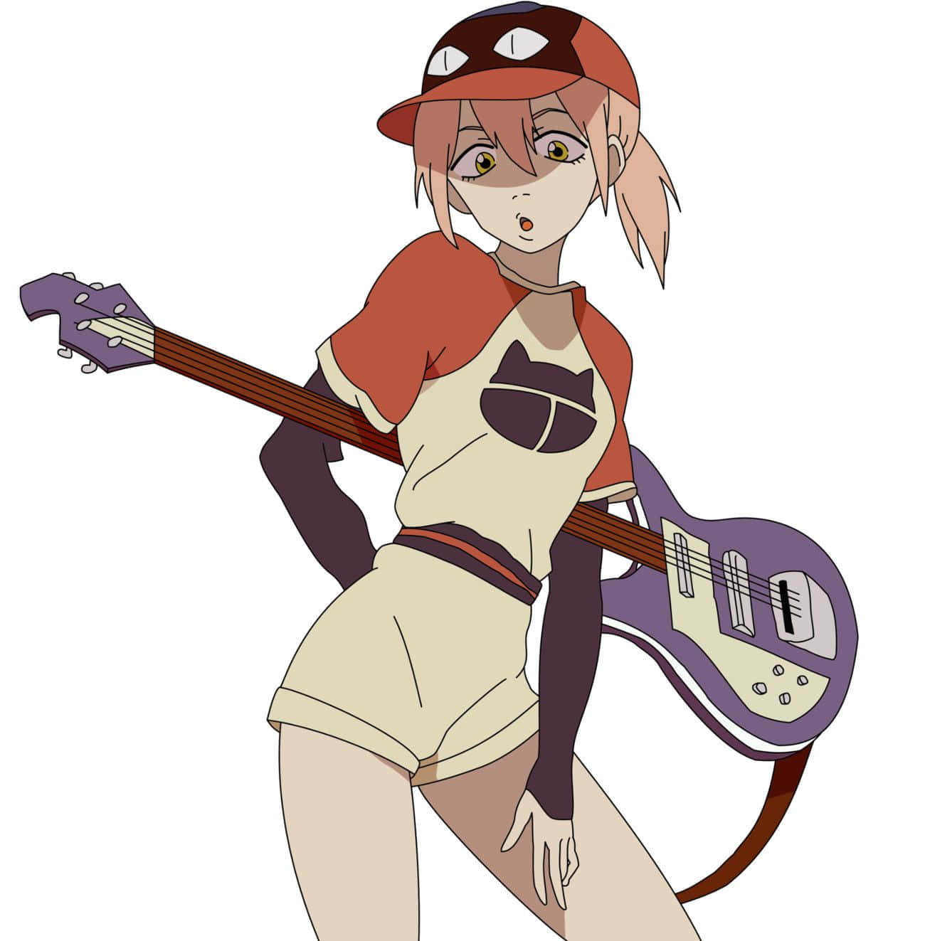 Haruko Haruhara, pink hair, cat hat, HD Phone Wallpaper