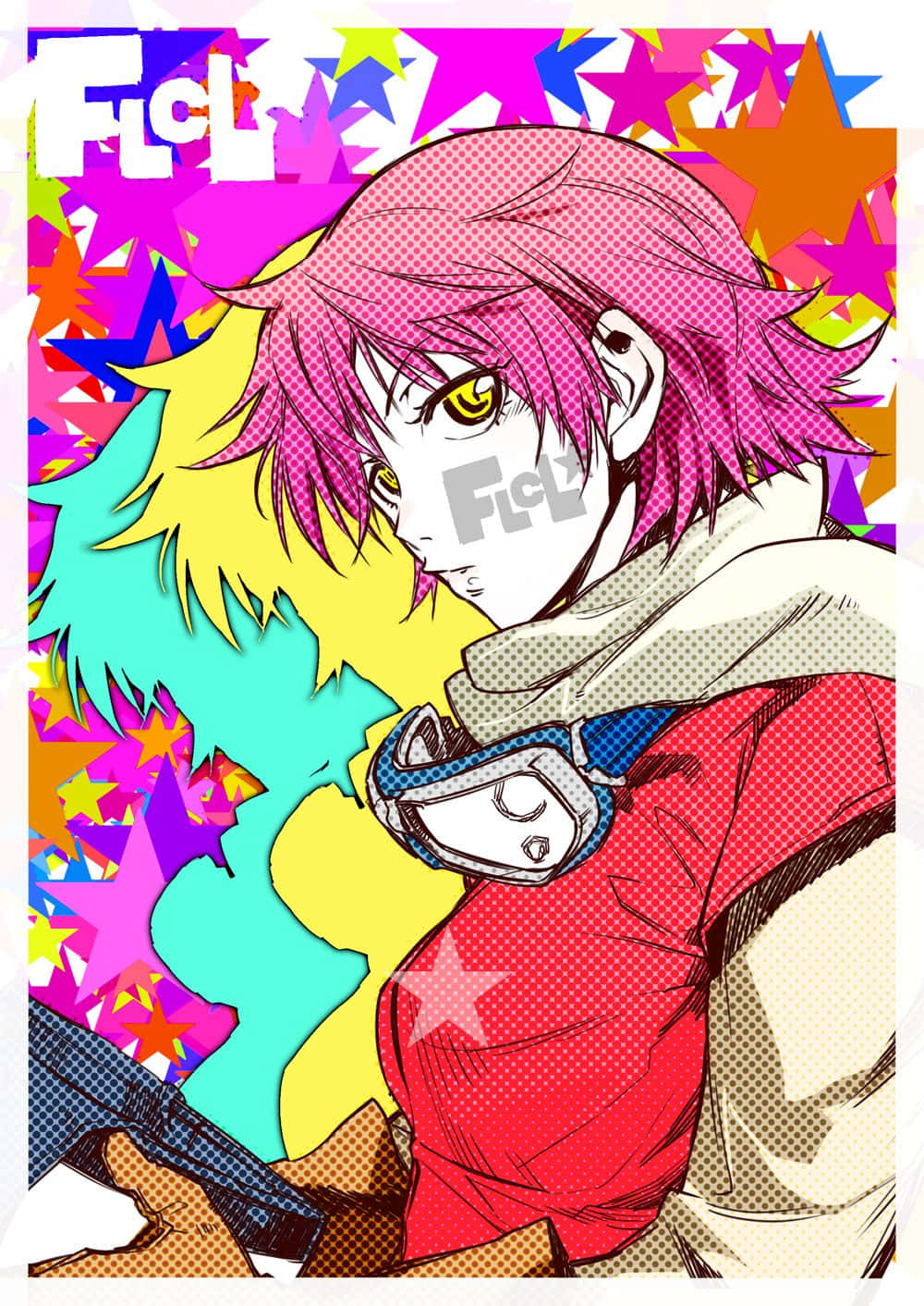 Haruko Haruhara, pink hair, yellow eyes, HD Phone Wallpaper
