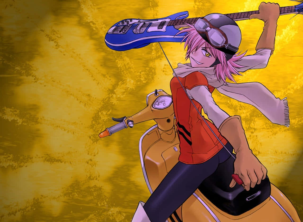 Haruko Haruhara, pink-haired anime girl, goggles, HD Desktop Wallpaper