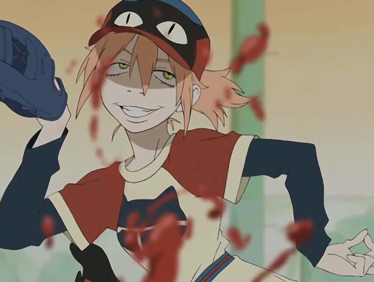 Haruko Haruhara, orange hair, cat mask, SD Desktop Wallpaper