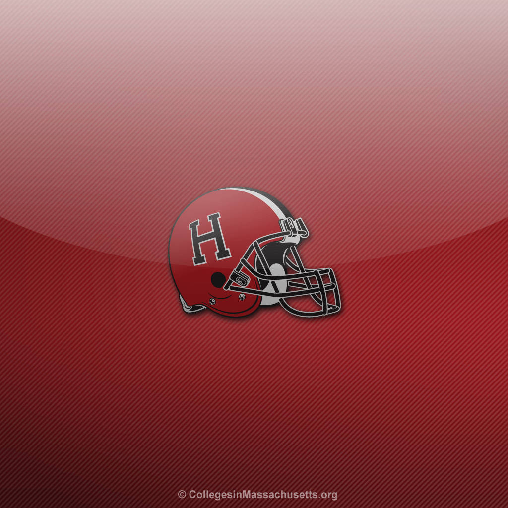 Harvard University, glossy red football helmet, bold black 'H' logo, SD Desktop Wallpaper