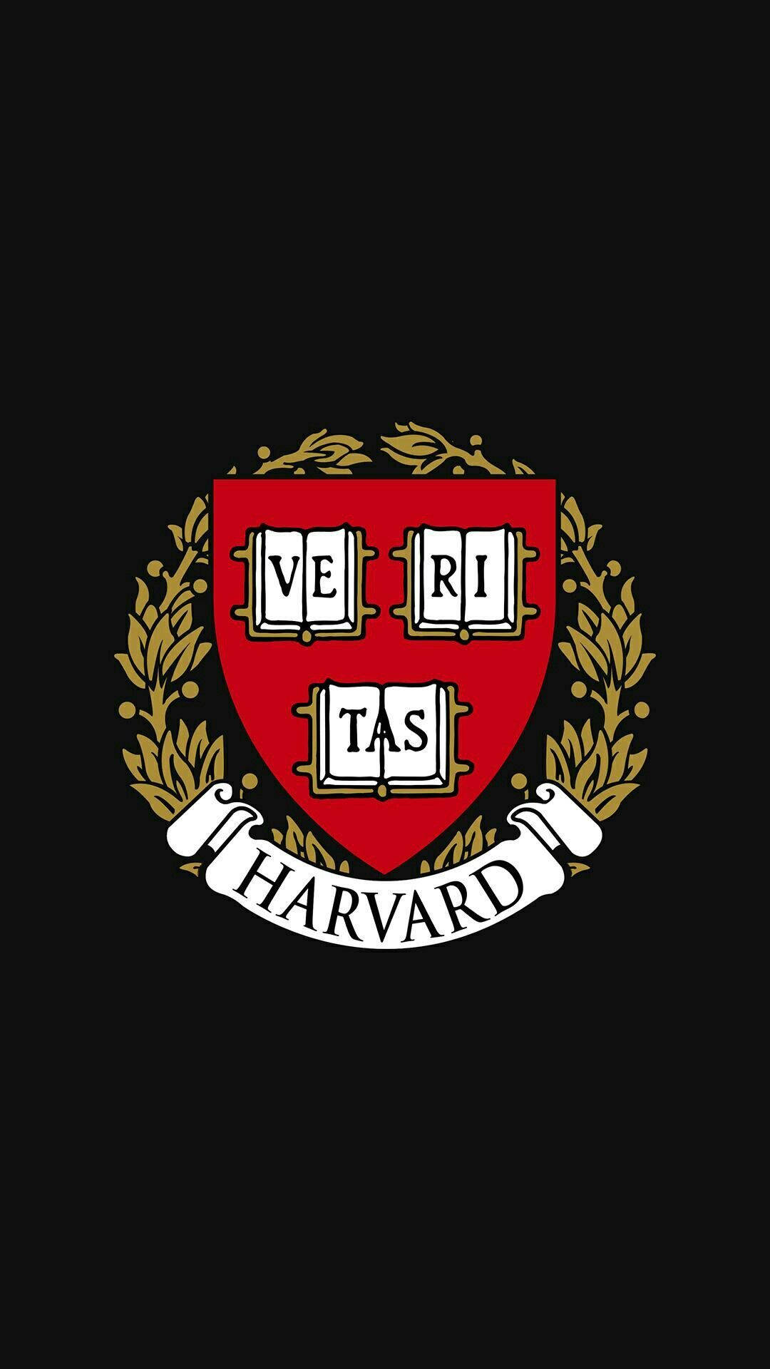 Harvard University, red shield, gold laurel wreath, Full HD Phone Wallpaper