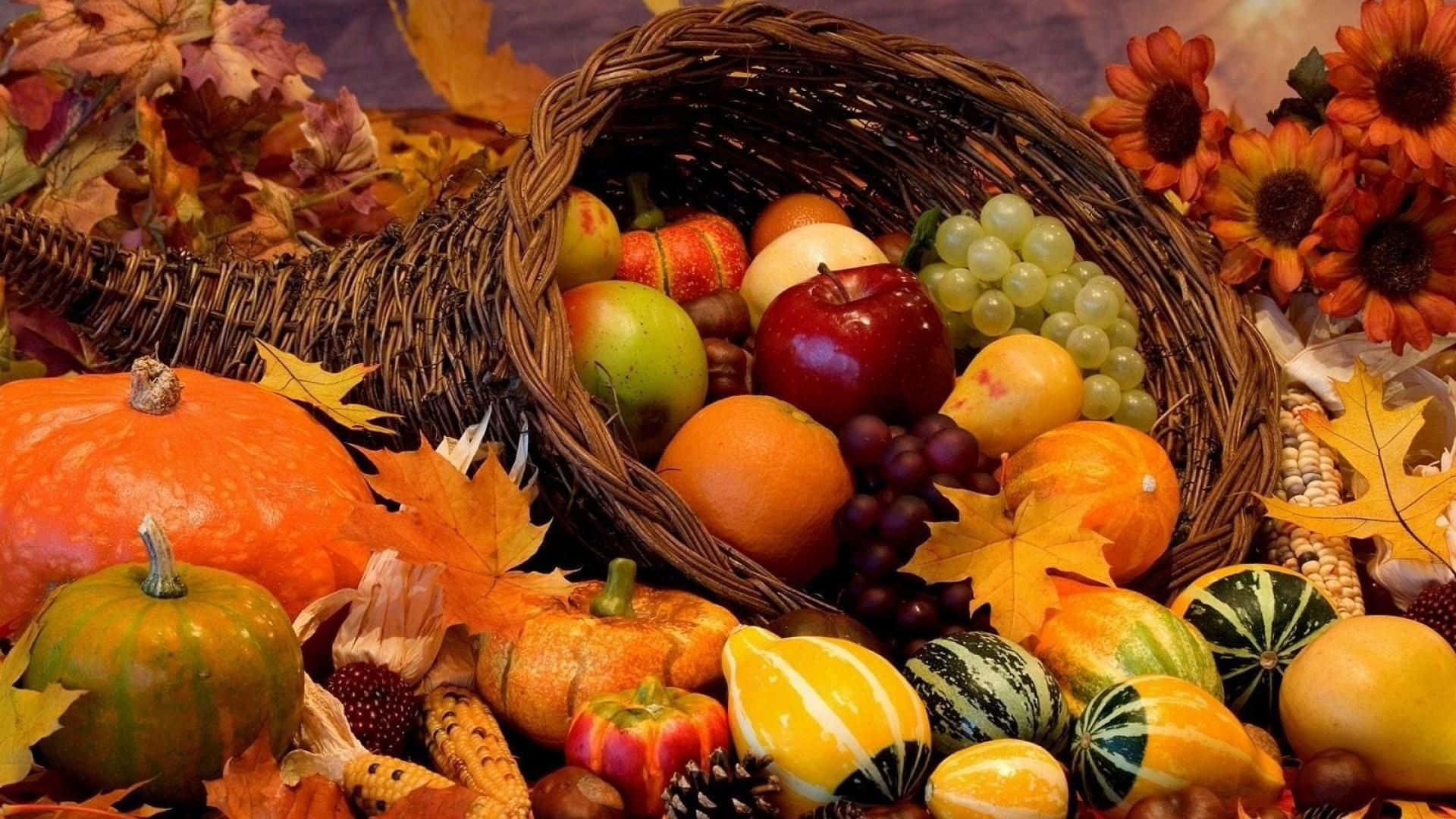 Harvest Time, pumpkins, apples, Full HD Desktop Wallpaper