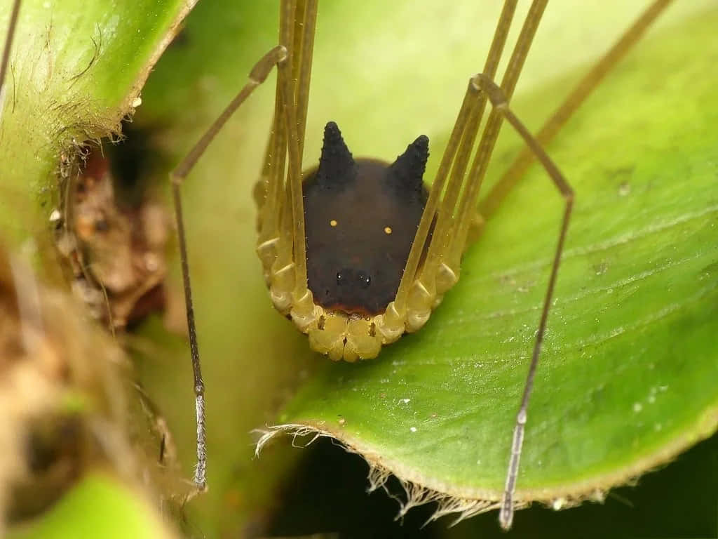 Harvestman, black face, yellow legs, SD Desktop Wallpaper