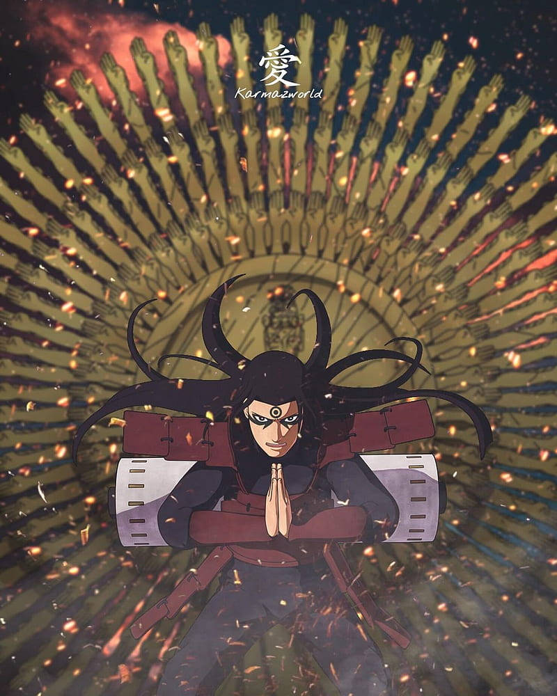 Hashirama Phone, 1000 Hands Buddha, black hair, SD Phone Wallpaper