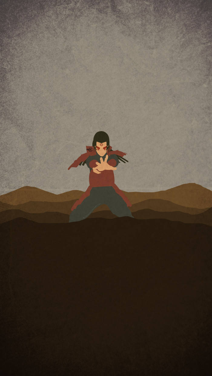 Hashirama Phone, anime warrior, red and gray, SD Phone Wallpaper