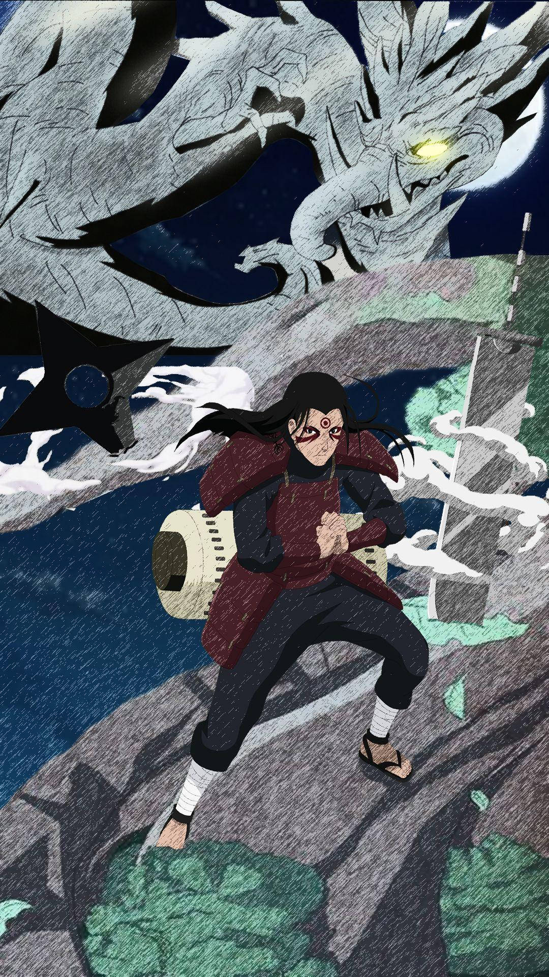 Hashirama Phone, red eyes, cloak, Full HD Phone Wallpaper