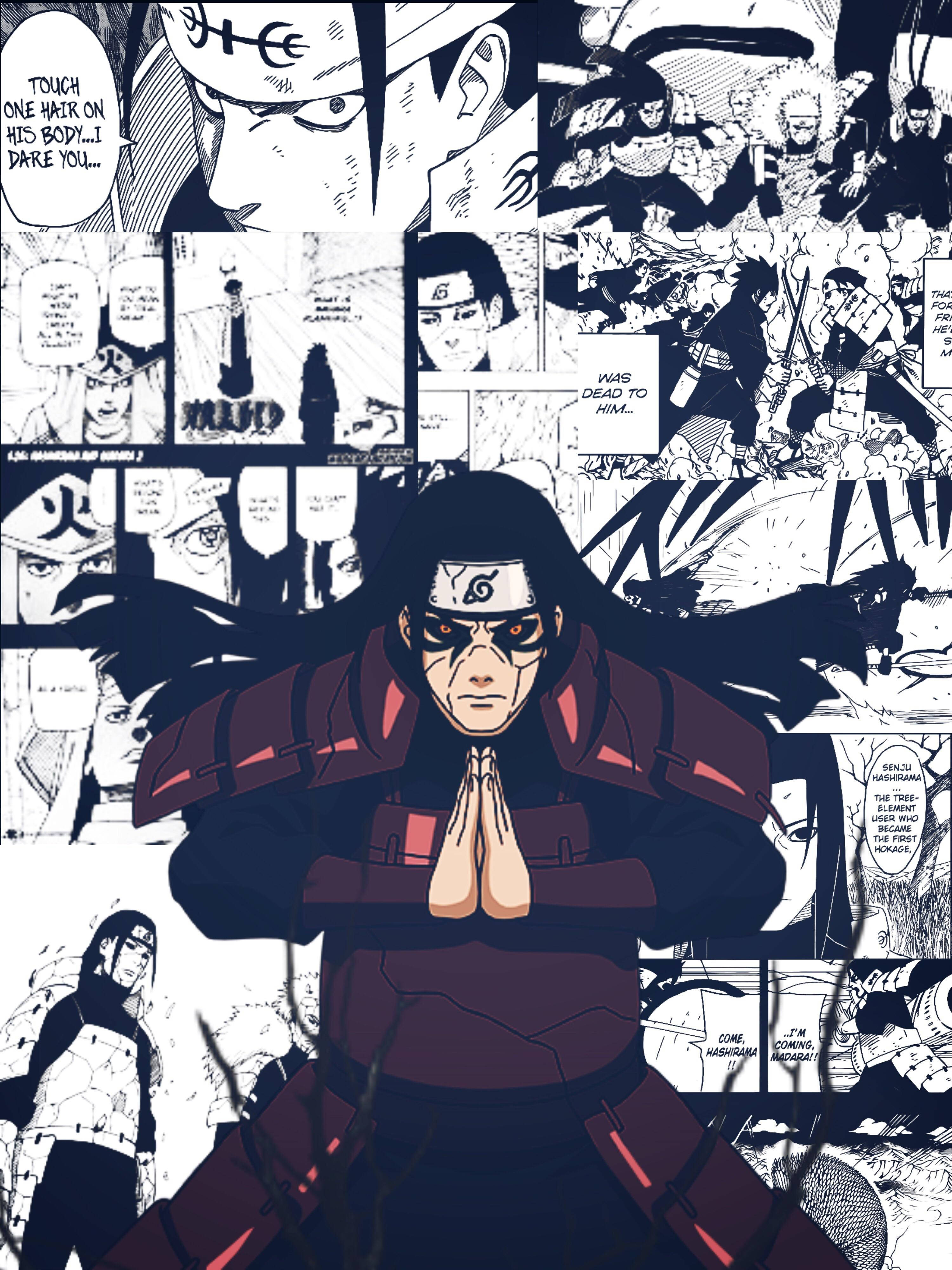 Hashirama Phone, manga panels, masked ninja, 4K Phone Wallpaper