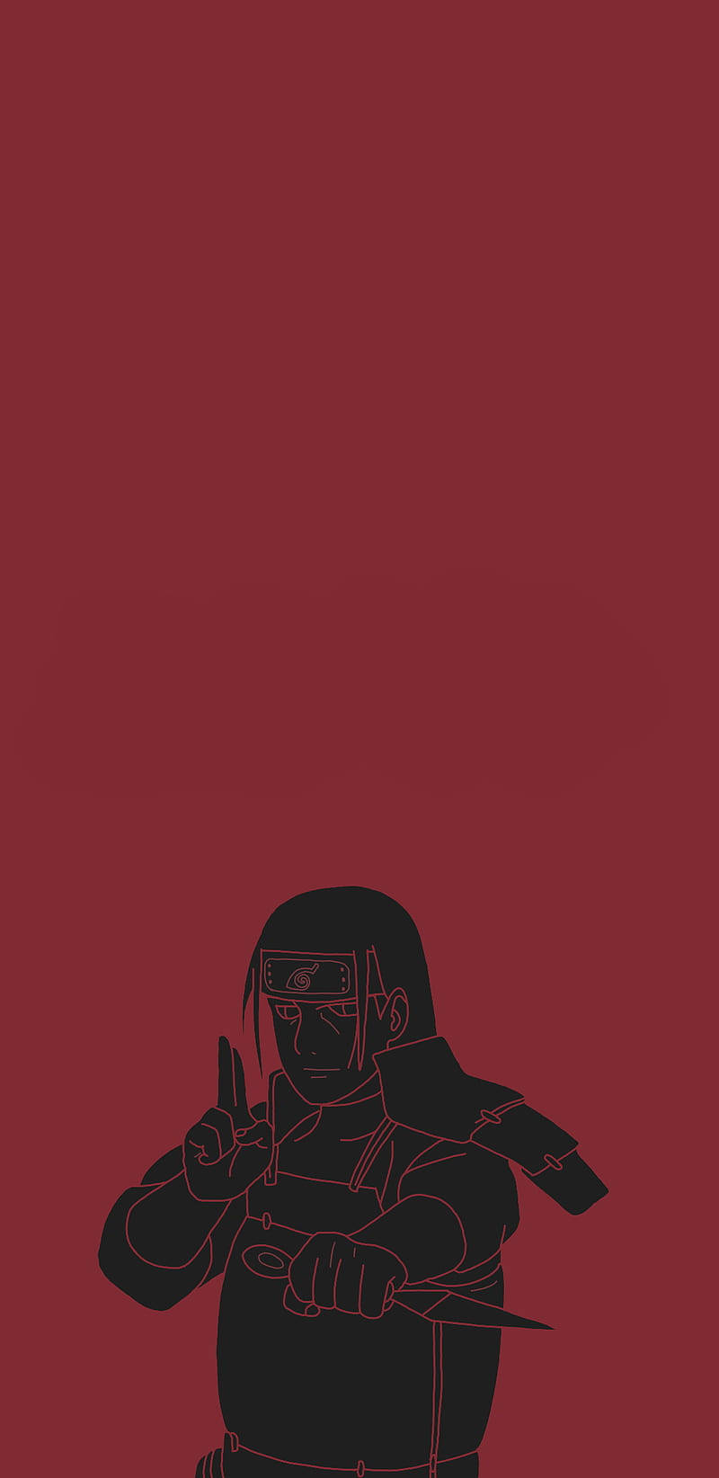Hashirama Phone, simple red, black line art, HD Phone Wallpaper