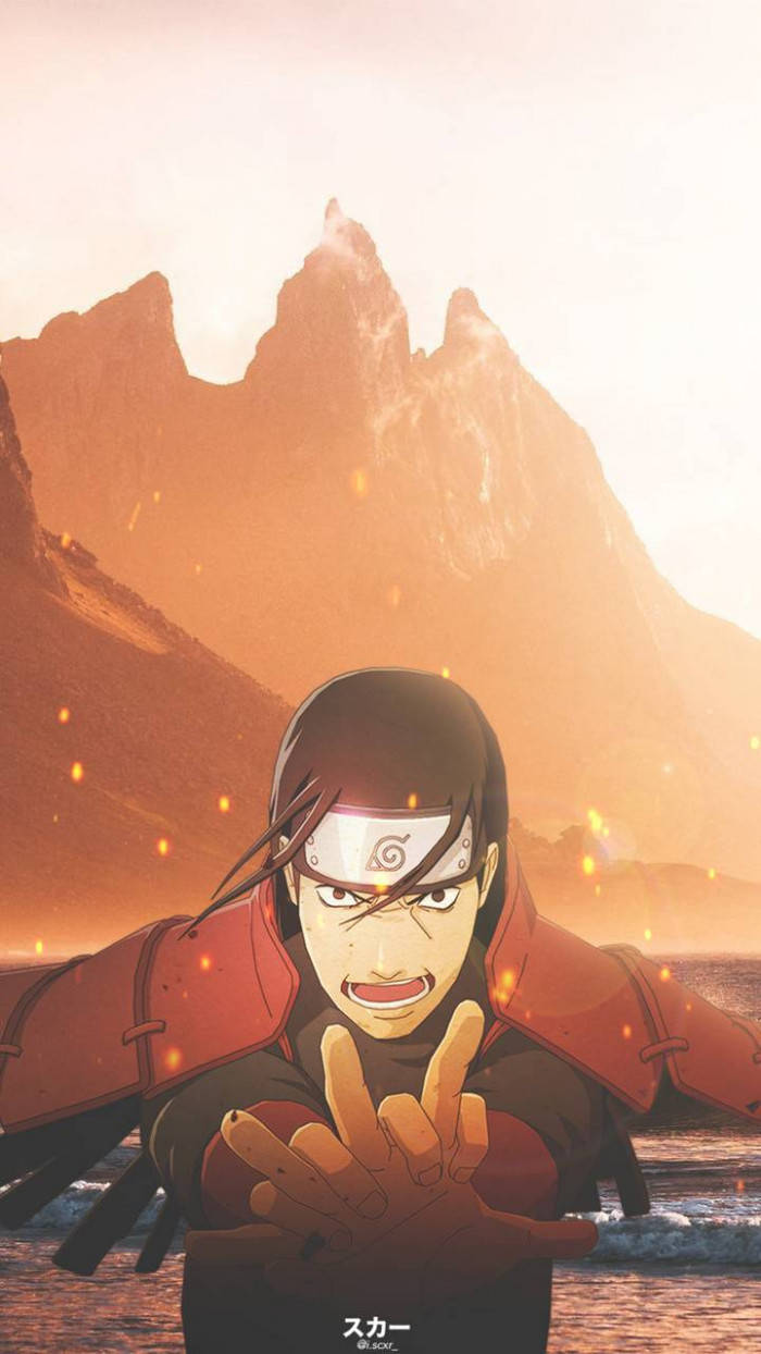 Hashirama Phone, red armor, jagged mountains, SD Phone Wallpaper