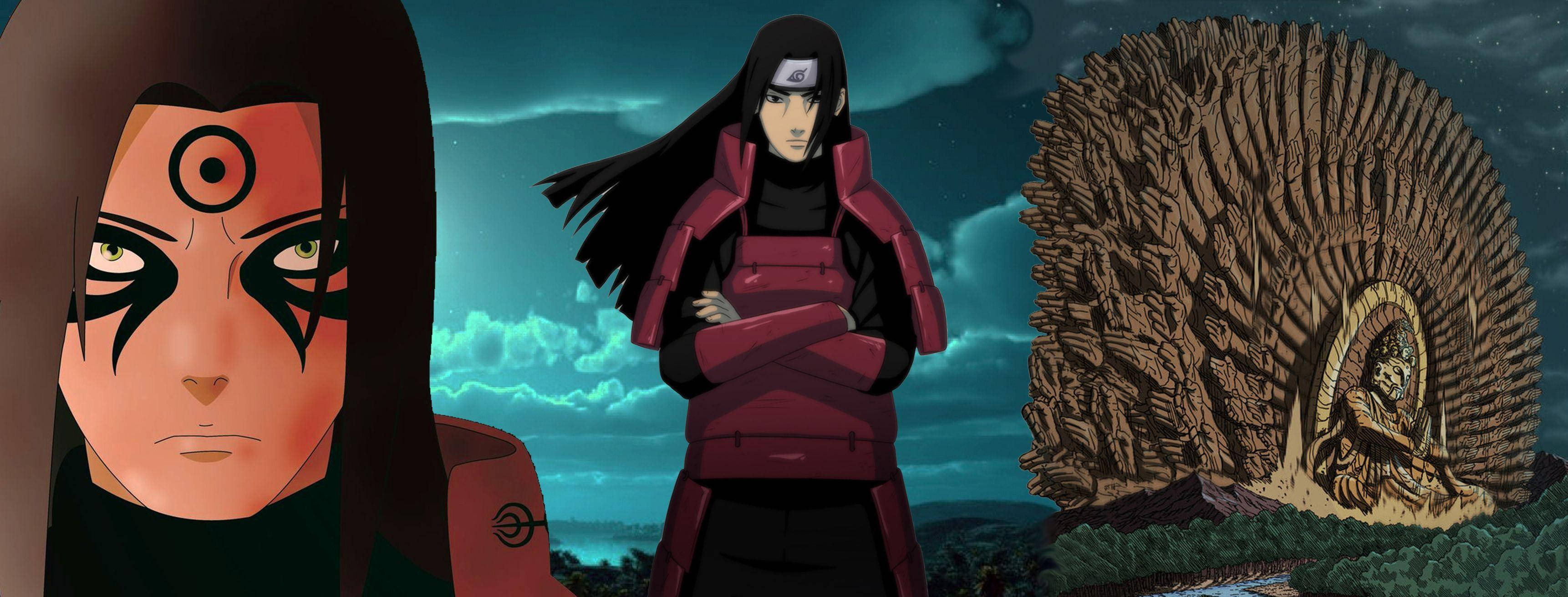 Hashirama Senju, 1000 Hands Jutsu, spiral monument, 2K Desktop Wallpaper