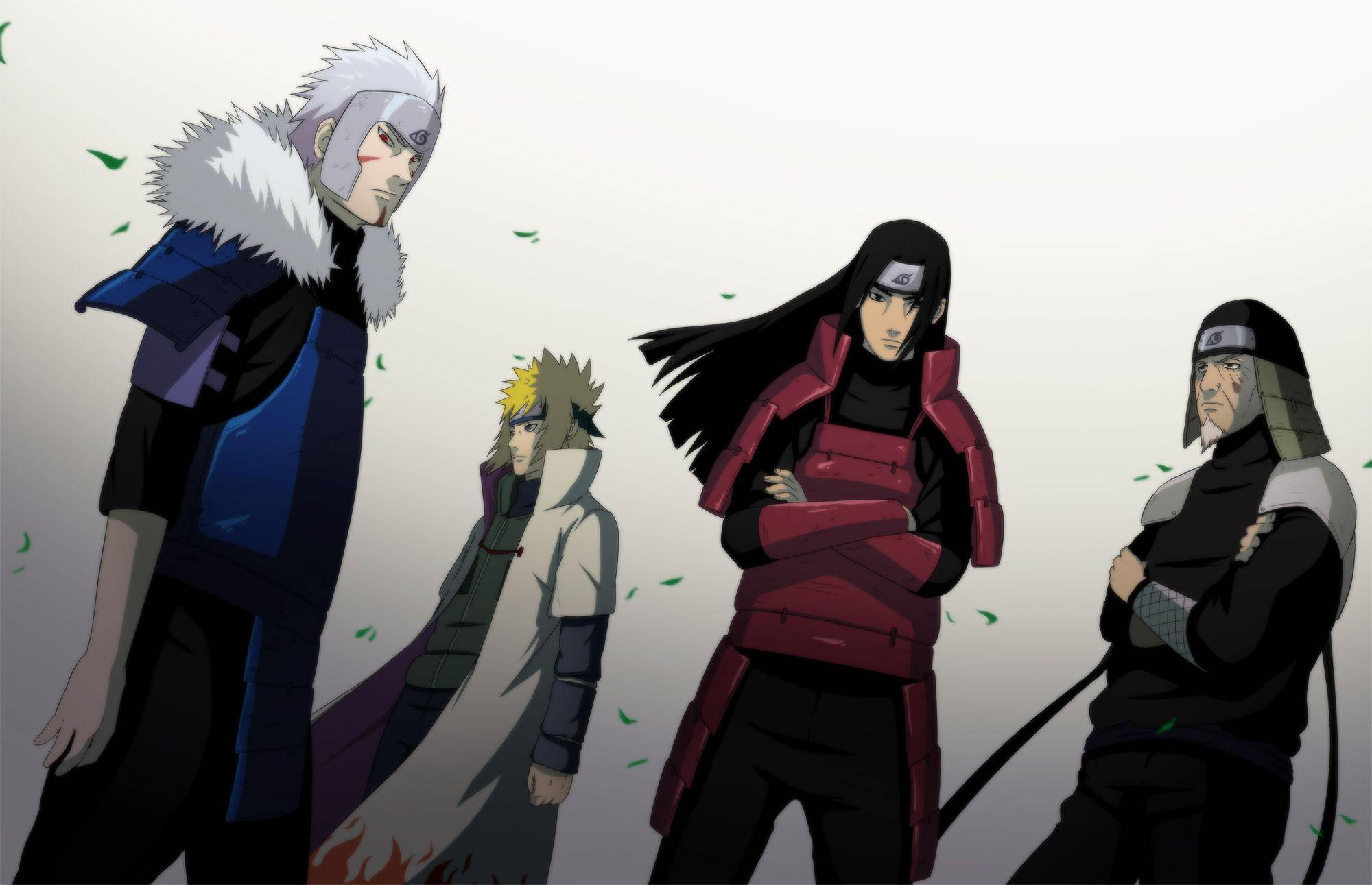 Hashirama Senju, anime ninja, plain background, Full HD Desktop Wallpaper
