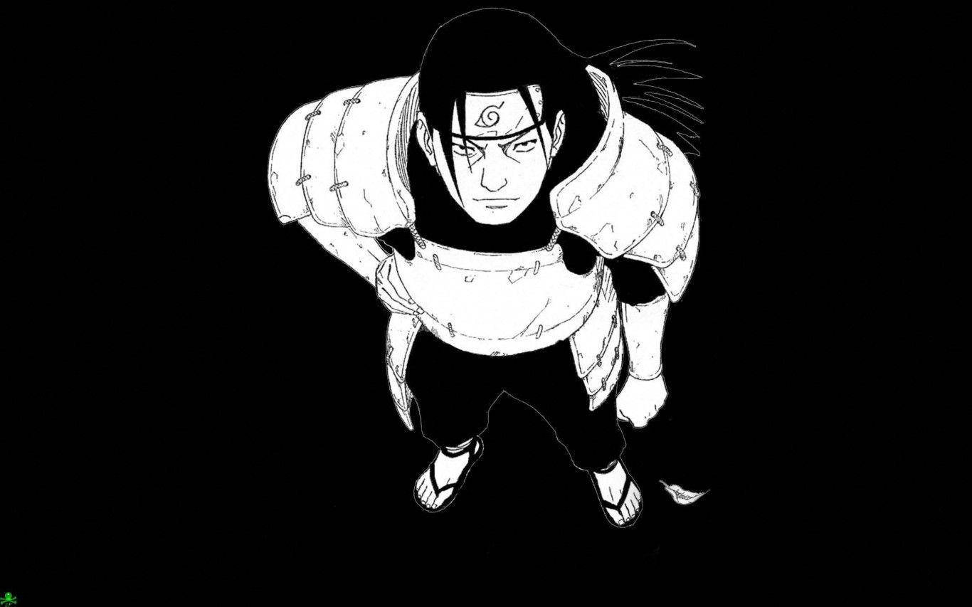 Hashirama Senju, monochrome, battle stance, HD Desktop Wallpaper