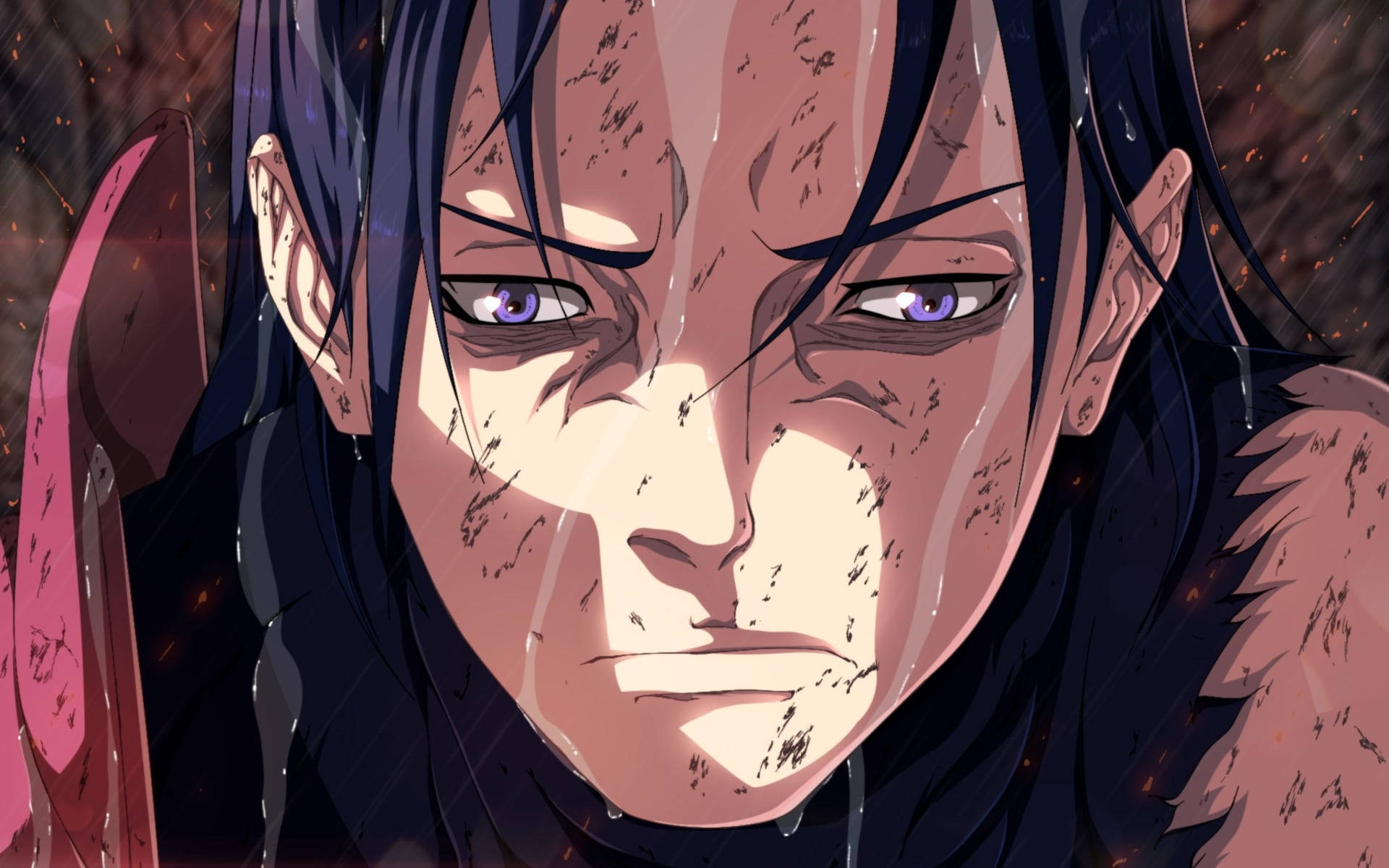 Hashirama Senju, purple eyes, dark hair, Full HD Desktop Wallpaper