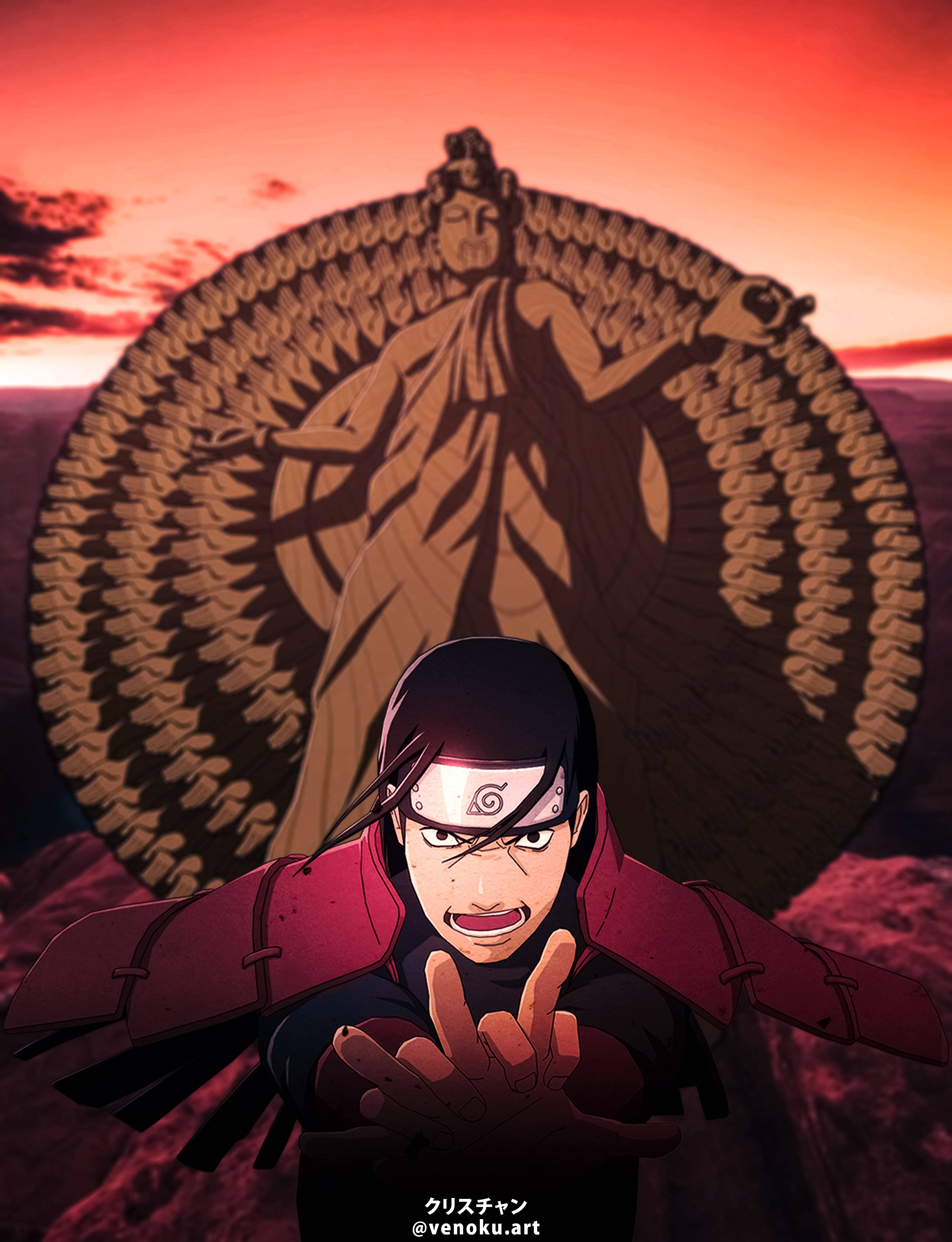 Hashirama Senju, thousand hands, red cloak, 5K Phone Wallpaper